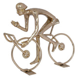 FIGURA CICLISTA MANO AL FRENTE COLOR DORADO