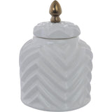 ANFORA BLANCA ZIGZAG EN CERAMICA