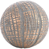 ESFERA DECORATIVA RAYAS COLOR COBRE EN POLIRESINA