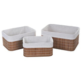 CANASTO RECTANGULAR BAMBÚ Y TELA