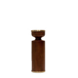 CANDELABRO MADERA BORDE DORADO