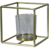 CANDELABRO CUADRADO DORADO