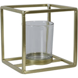 CANDELABRO CUADRADO DORADO