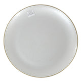 CENTRO DE MESA DECORATIVO BLANCO CON BORDE DORADO