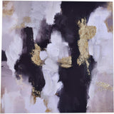 CUADRO ABSTRACTO NEGRO BEIGE Y DORADO