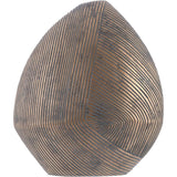 FLORERO IRREGULAR ANCHO COLOR COBRE RAYAS EN POLIRESINA