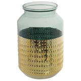 FLORERO DORADO Y VERDE