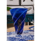 FLORERO VIDRIO AZUL GRIS GRANDE CL
