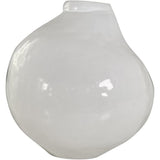 FLORERO ASIMETRICO VIDRIO BLANCO